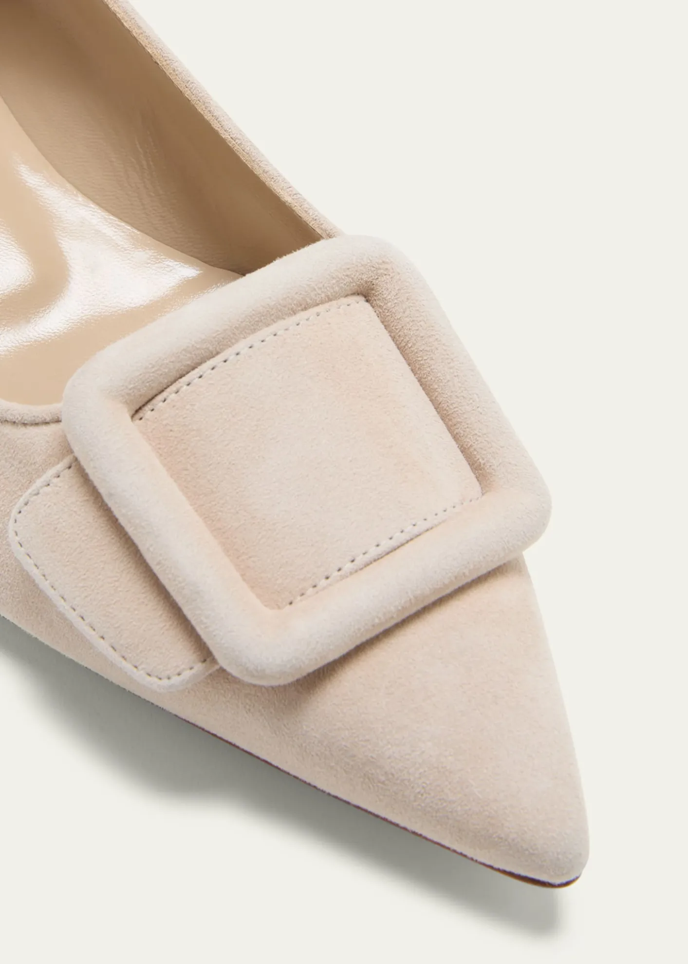 Manolo BlahnikMaysale Suede Buckle Ballerina Flats