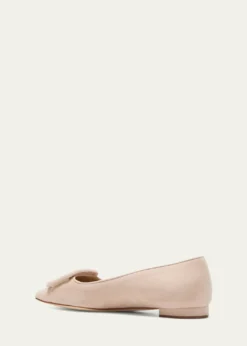 Manolo BlahnikMaysale Suede Buckle Ballerina Flats