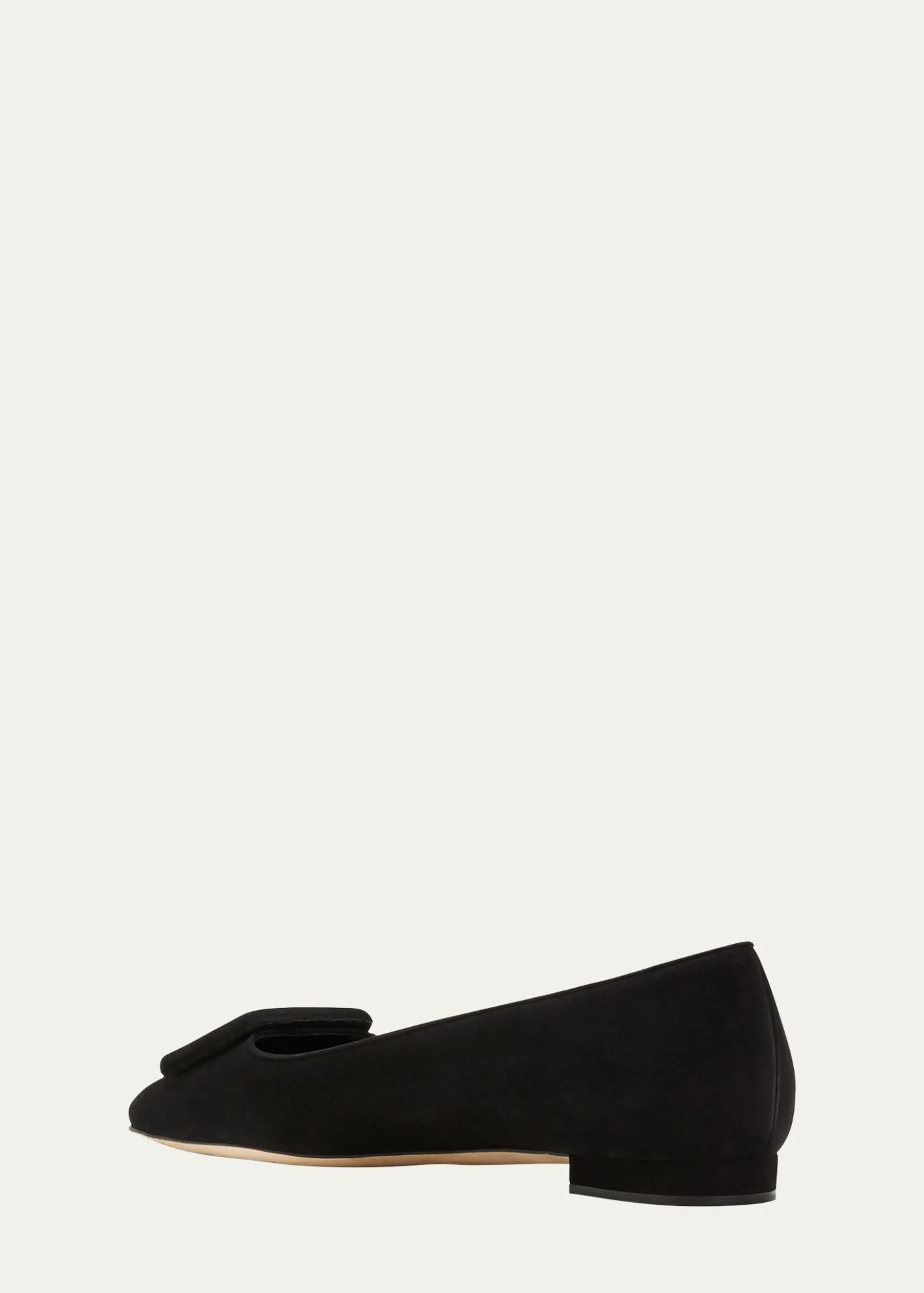 Manolo BlahnikMaysale Suede Buckle Ballerina Flats