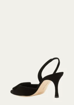 Manolo BlahnikMaysli Suede Buckle Halter Pumps