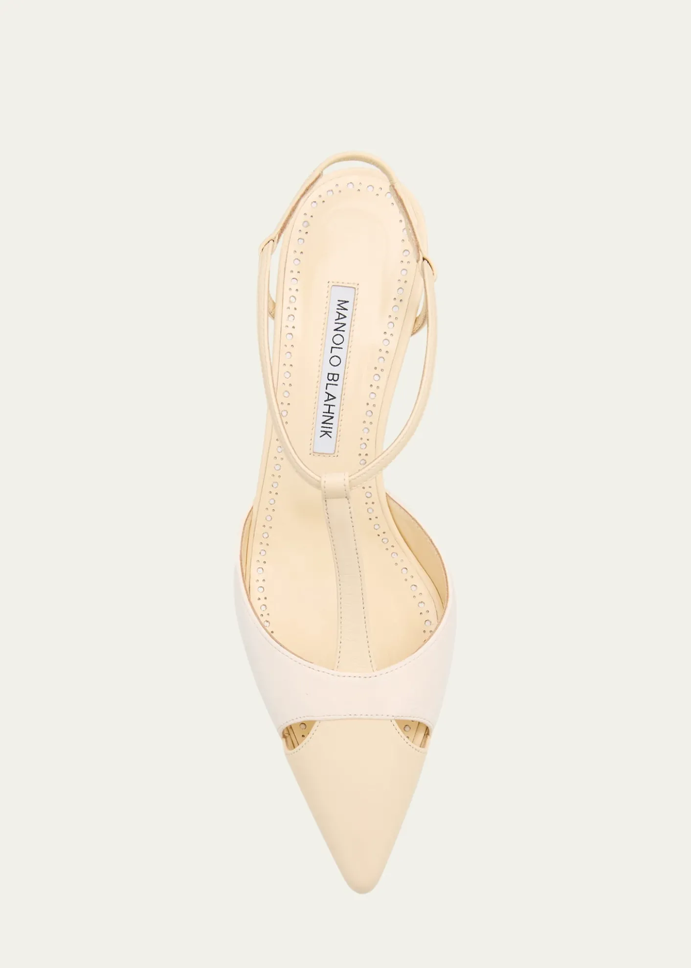 Manolo BlahnikMixed Leather T-Strap Pumps