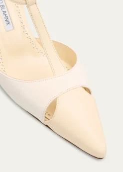 Manolo BlahnikMixed Leather T-Strap Pumps