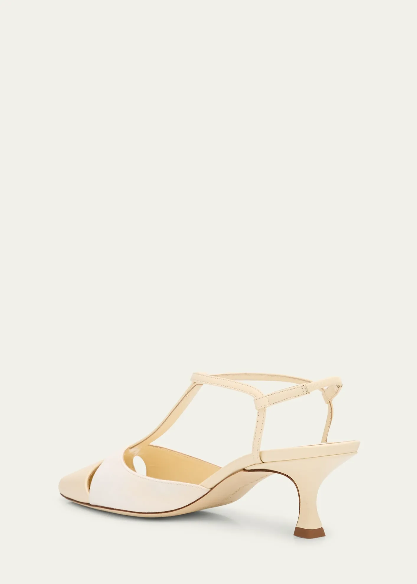 Manolo BlahnikMixed Leather T-Strap Pumps