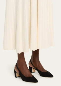 Manolo Blahnik50mm Allurasa Suede Slingback Pump
