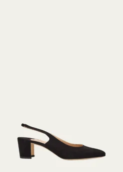 Manolo Blahnik50mm Allurasa Suede Slingback Pump