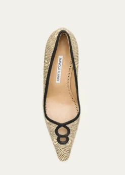 Manolo Blahnik90mm Berry Snake-Embossed Leather Pumps