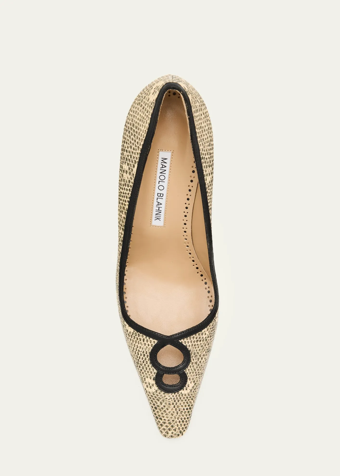 Manolo Blahnik90mm Berry Snake-Embossed Leather Pumps