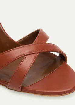 Manolo Blahnik90mm Callasli Crossover Leather Slingback Sandals