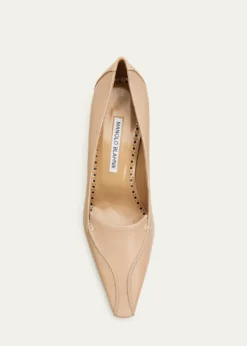 Manolo Blahnik50mm Cleofelo Low-Heel Leather Pumps