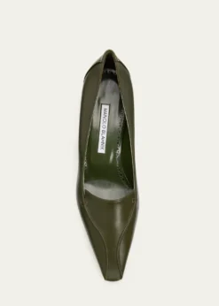 Manolo Blahnik50mm Cleofelo Low-Heel Leather Pumps