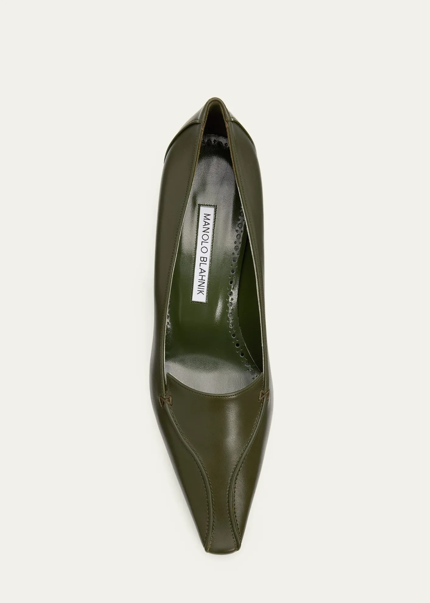 Manolo Blahnik50mm Cleofelo Low-Heel Leather Pumps