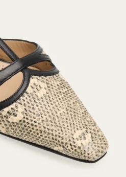 Manolo Blahnik70mm Gish Snake-Embossed Leather Pumps