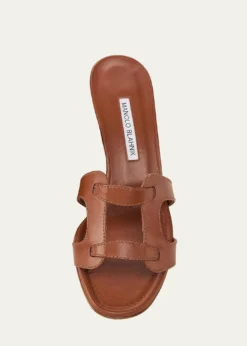 Manolo Blahnik50mm Grellanu Leather Mule Sandals