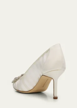 Manolo Blahnik70mm Hangisila Organza Jewel-Buckle Pumps