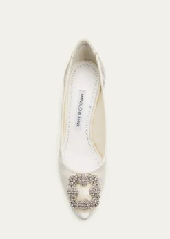 Manolo Blahnik70mm Hangisila Organza Jewel-Buckle Pumps
