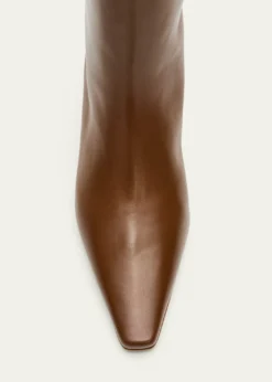 Manolo Blahnik50mm Leather Knee-High Low-Heel Boots