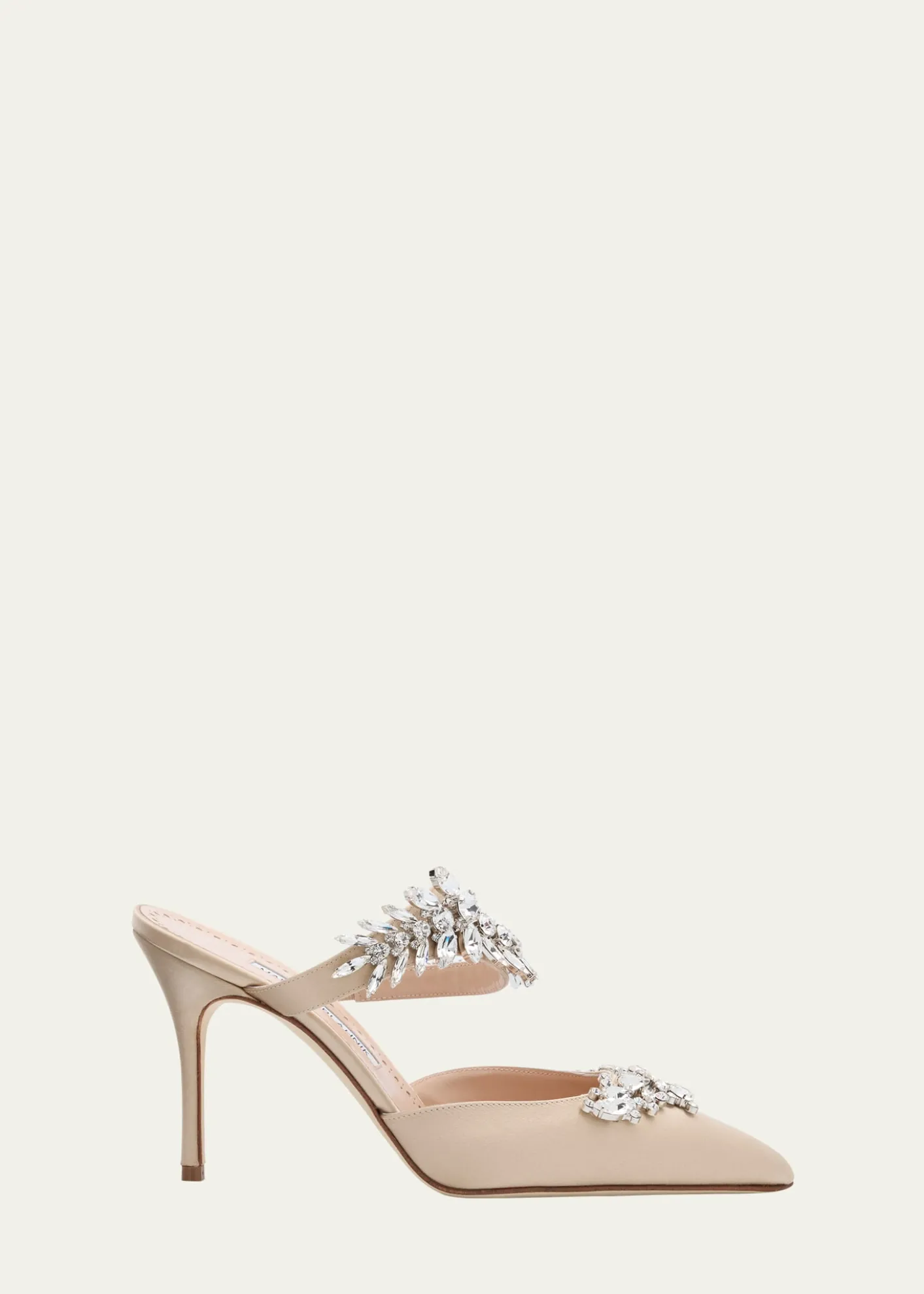 Manolo Blahnik90mm Lurum Embellished Satin Mule Pumps