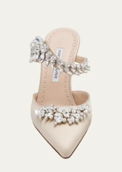 Manolo Blahnik90mm Lurum Embellished Satin Mule Pumps
