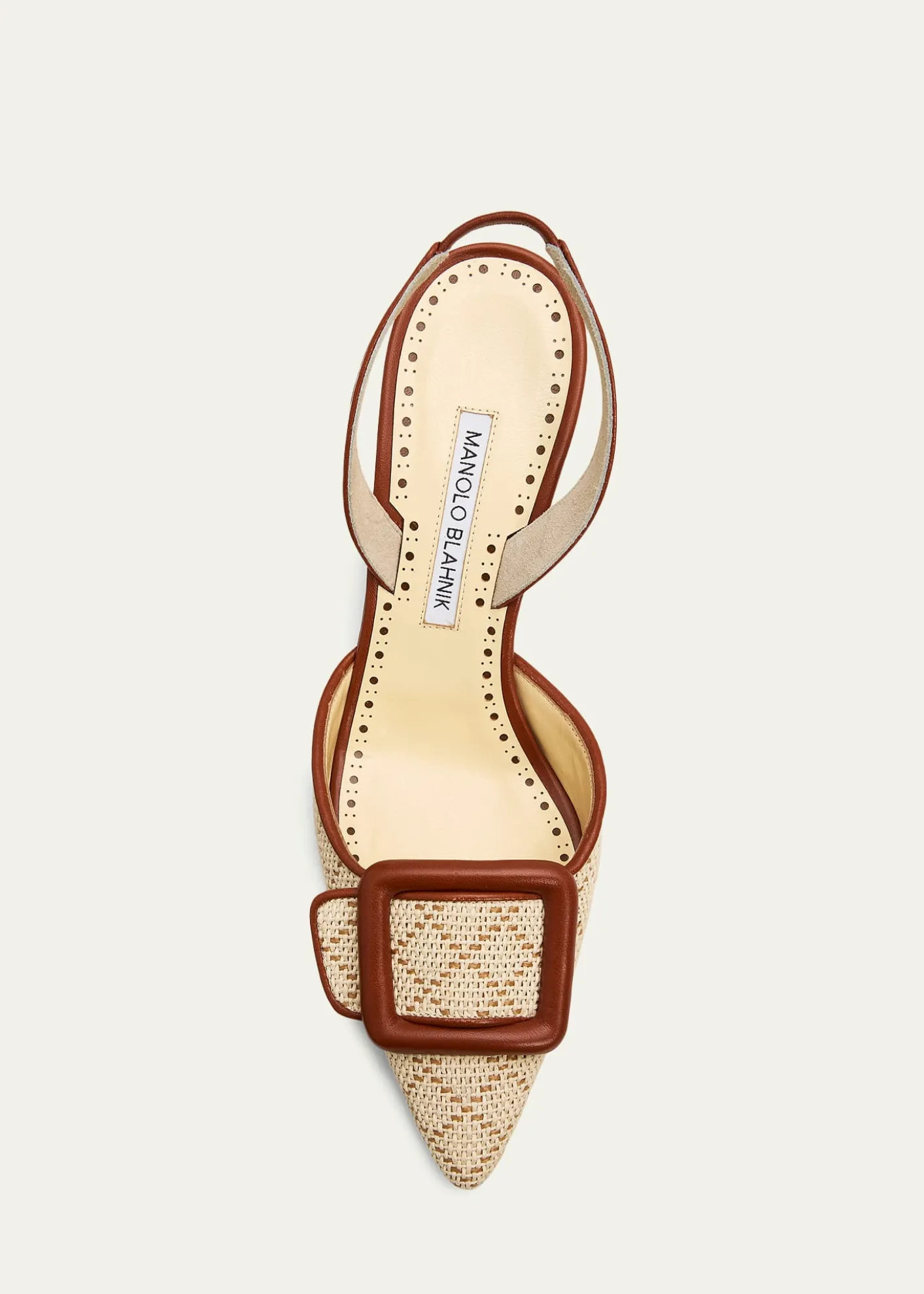 Manolo Blahnik70mm Mayslibi Raffia Slingback Pumps