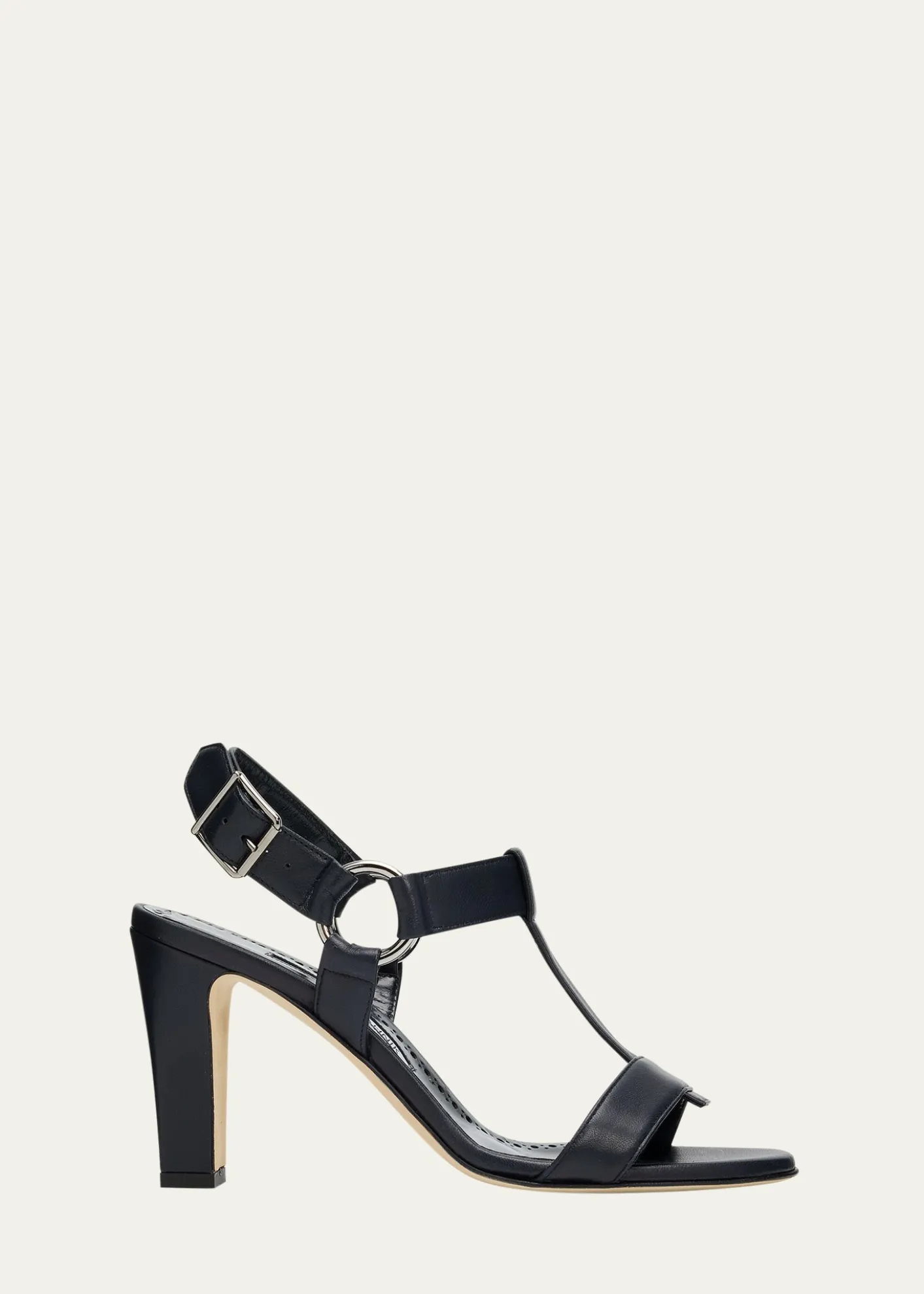 Manolo Blahnik90mm Miona Leather T-Bar Sandals