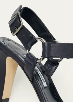 Manolo Blahnik90mm Miona Leather T-Bar Sandals