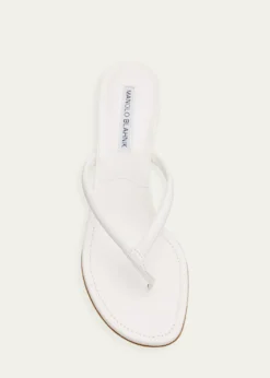 Manolo Blahnik50mm Paterno Leather Thong Sandals