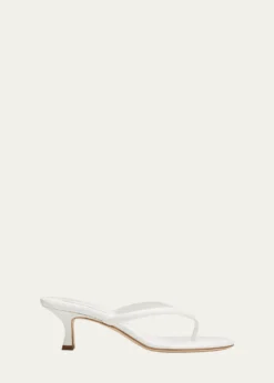 Manolo Blahnik50mm Paterno Leather Thong Sandals