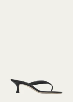 Manolo Blahnik50mm Paterno Leather Thong Sandals