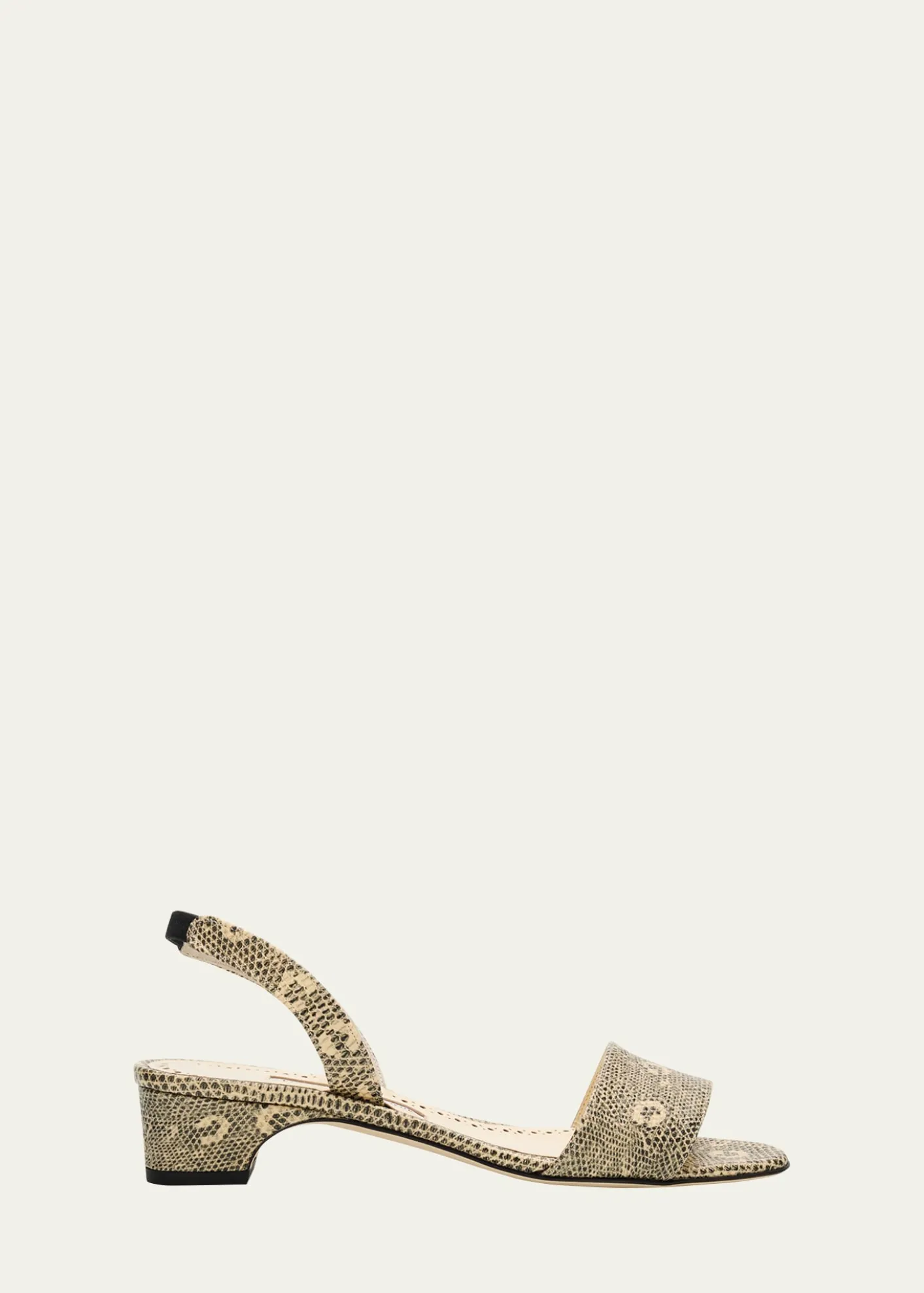 Manolo Blahnik30mm Patobarnu Lizard-Print Leather Slingback Sandals