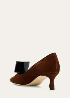 Manolo Blahnik50mm Potoka Suede Pumps