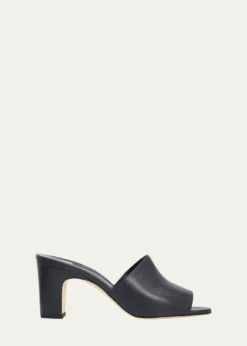 Manolo Blahnik70mm Rapallabar Open-Toe Leather Mules