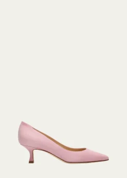 Manolo Blahnik50mm Srila Suede Kitten Heel Pumps