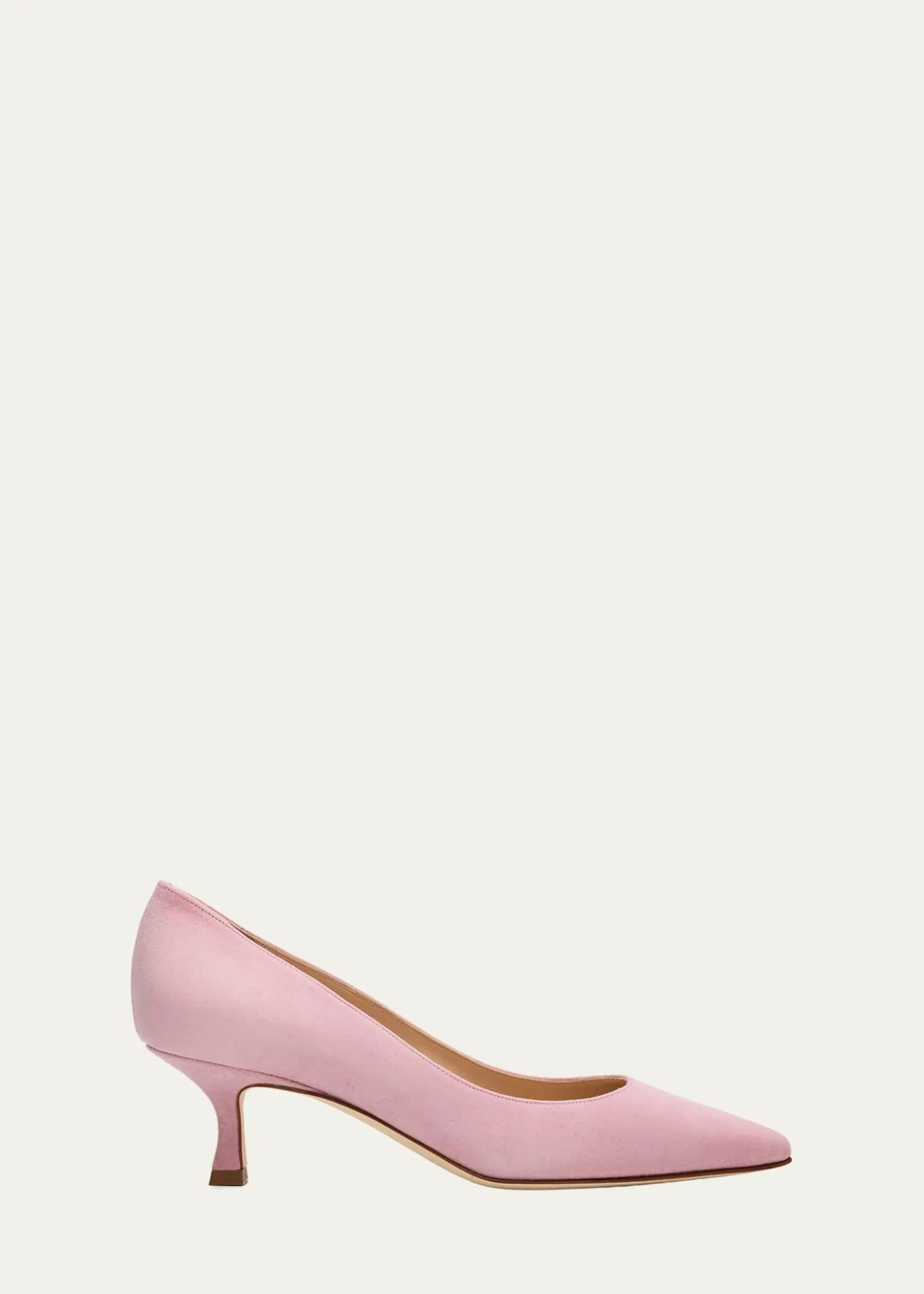 Manolo Blahnik50mm Srila Suede Kitten Heel Pumps
