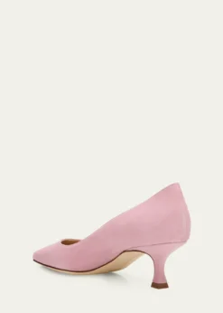 Manolo Blahnik50mm Srila Suede Kitten Heel Pumps