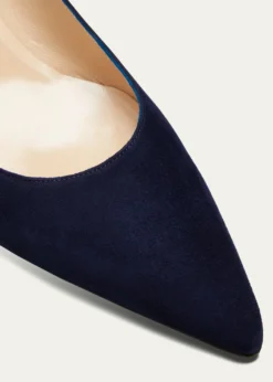 Manolo Blahnik50mm Srila Suede Kitten Heel Pumps
