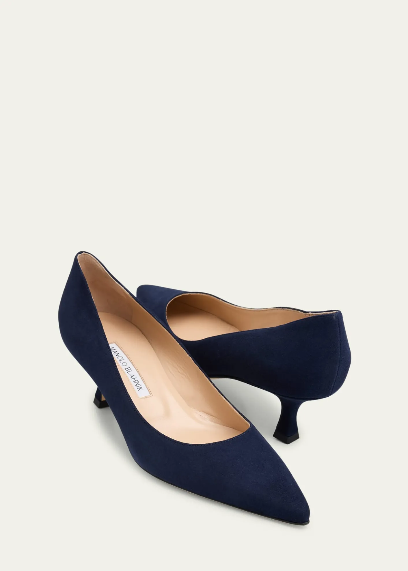 Manolo Blahnik50mm Srila Suede Kitten Heel Pumps