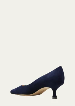 Manolo Blahnik50mm Srila Suede Kitten Heel Pumps