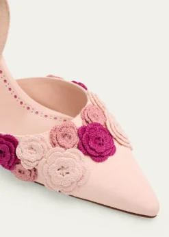 Manolo Blahnik70mm Svemutasli Gala Floral Satin Slingback Pumps