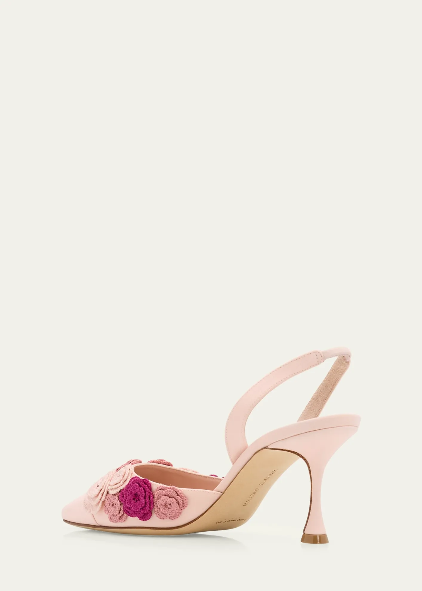 Manolo Blahnik70mm Svemutasli Gala Floral Satin Slingback Pumps