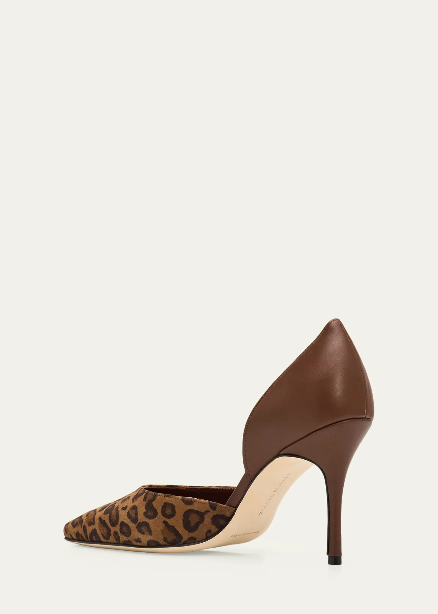 Manolo Blahnik90mm Taylerbinu Leopard Mixed Leather Pumps