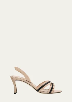 Manolo Blahnik70mm Volusan Leather Slingback Pumps