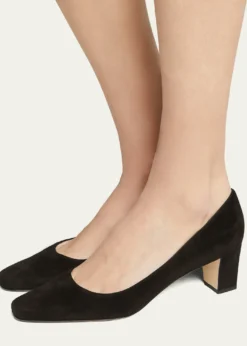 Manolo BlahnikOkkatopla Suede Block-Heel Pump