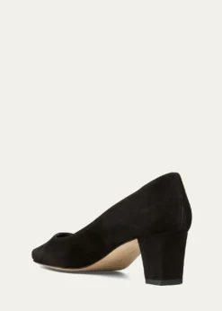 Manolo BlahnikOkkatopla Suede Block-Heel Pump