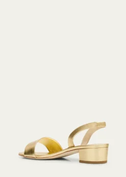 Manolo BlahnikPatopia Metallic Slingback Sandals