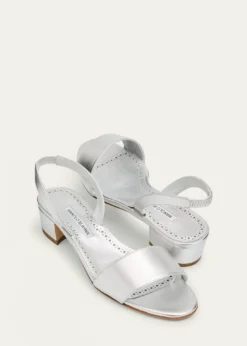 Manolo BlahnikPatopia Metallic Slingback Sandals