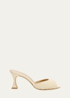 Manolo BlahnikRaffia Jadara Slide Sandals