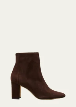Manolo BlahnikRosie Suede Zip Ankle Booties