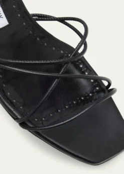 Manolo BlahnikStrappy Leather Kitten-Heel Mule Sandals