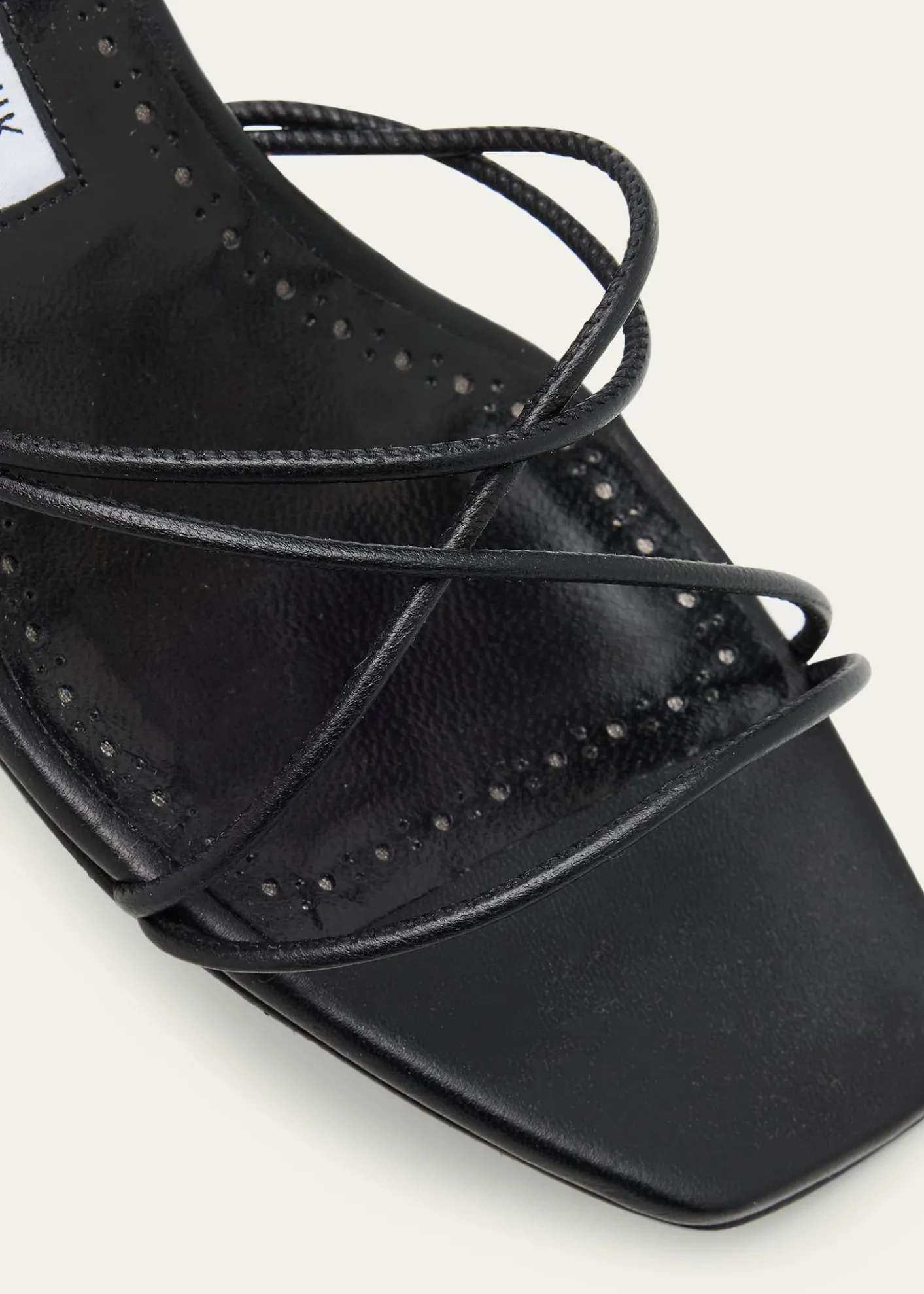 Manolo BlahnikStrappy Leather Kitten-Heel Mule Sandals