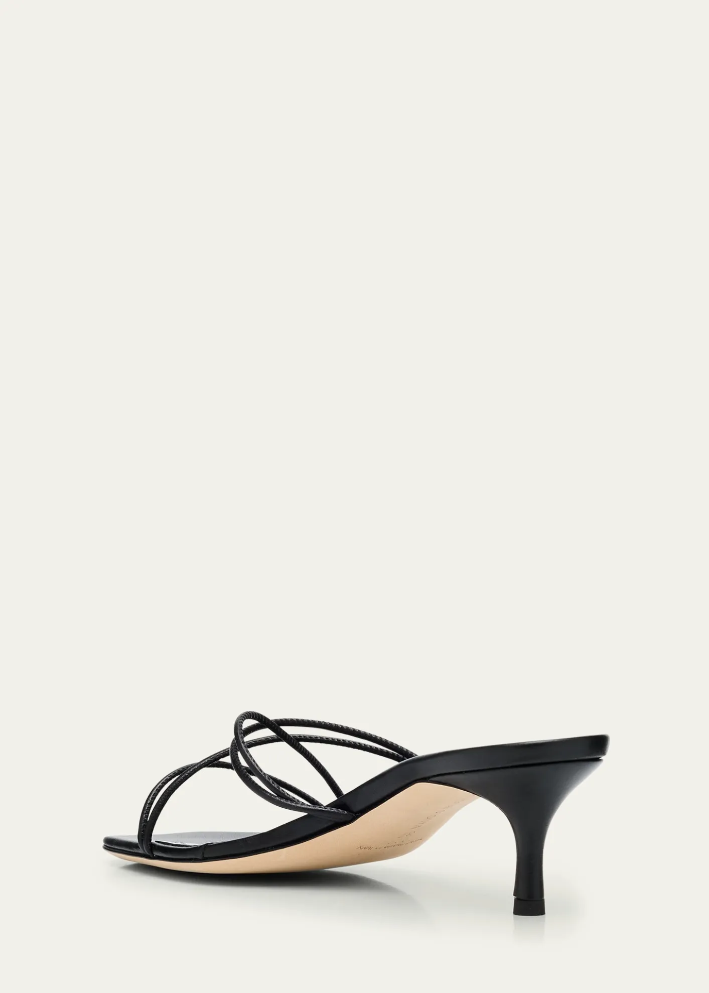 Manolo BlahnikStrappy Leather Kitten-Heel Mule Sandals